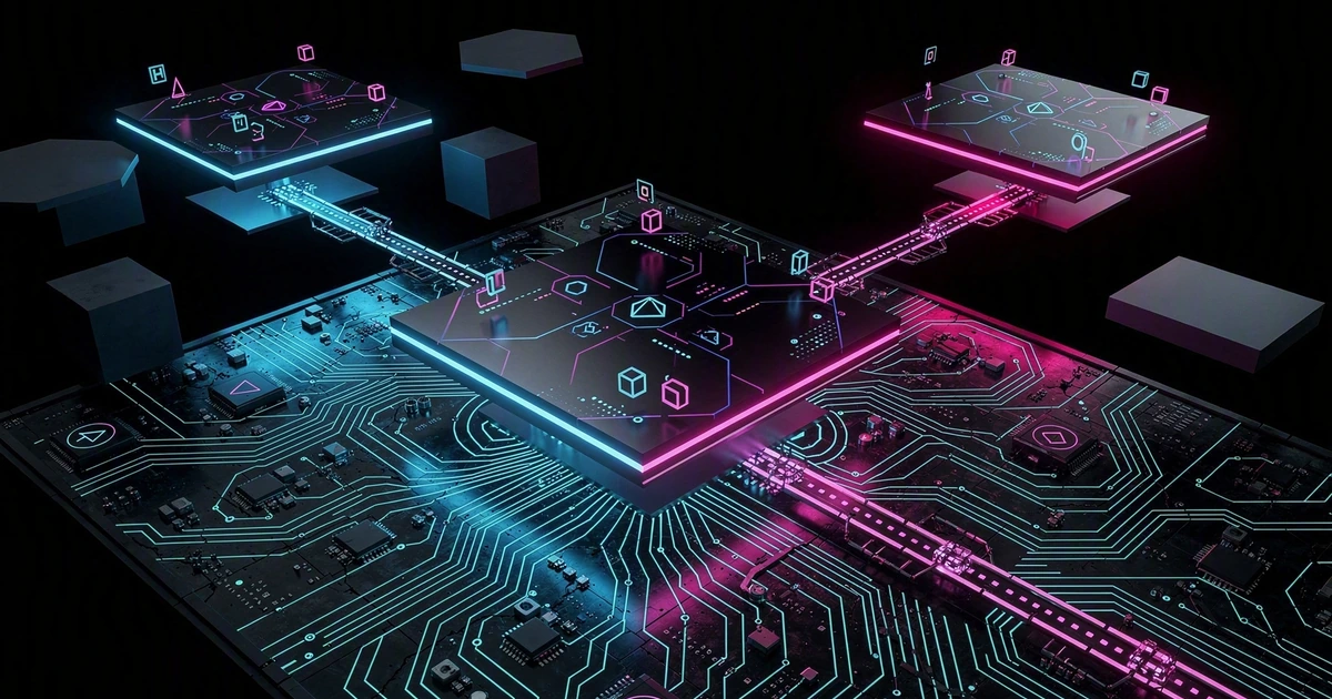 Paisaje tecnológico en tonos azul y cyan que representa índices, recuperación semántica y grounding de datos para sistemas RAG