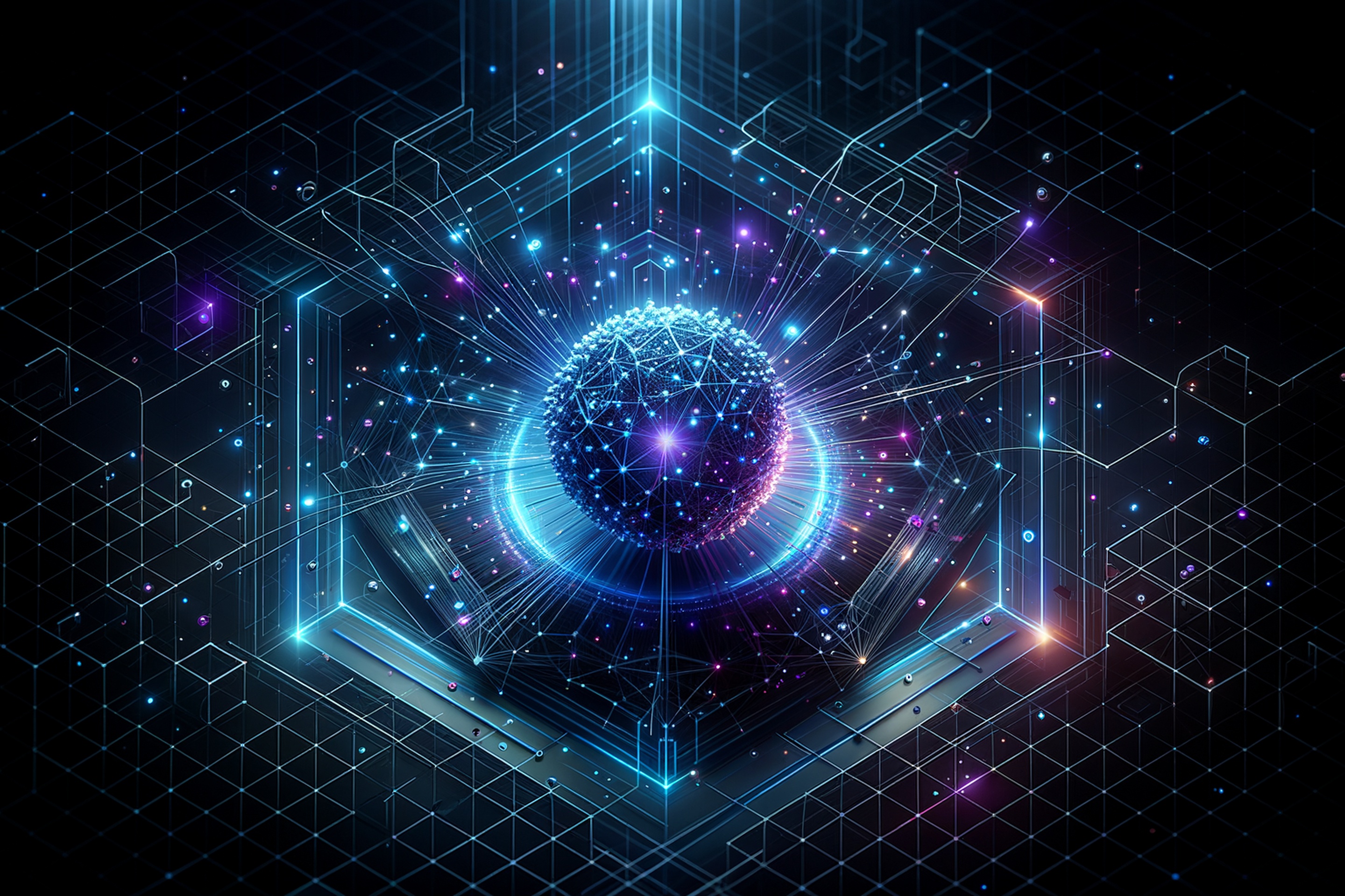 Wallpaper Azurebrains — fondo de escritorio futurista con identidad visual del blog
